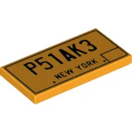 Tile 2 x 4 with 'P51AK3 New York' Print