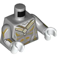 Torso Armor, Goldand White Markings print (The Vision), Light Bluish Gray Arms, White Hands