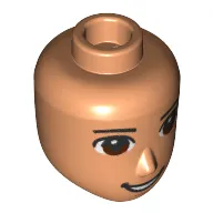 Minidoll Head Male Dark Brown Eyes, Open Mouth Smile print