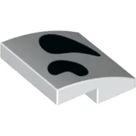 Brick Curved 2 x 2 x 2/3 with Black Dalmatian Spot print