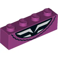 Brick 1 x 4 with White Rib Cage Under Dress print