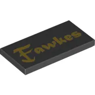 Tile 2 x 4 with Gold 'Fawkes' Print
