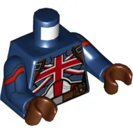 Torso Armor, Union Flag, Reddish Brown Belt, Straps Print, Dark Blue Arms, Reddish Brown Hands