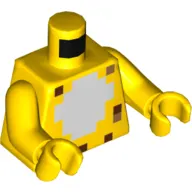 Torso Pixelated White Fur, Black Leopard Spots print, Yellow Arms and Hands