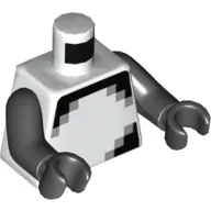 Torso Pixelated Black and Grey Squares print, Black Arms and Hands