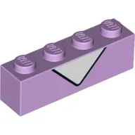 Brick 1 x 4 with White Triangle print