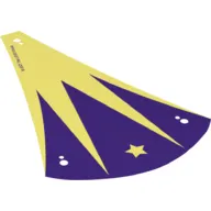 Roof, Long, Dark Purple and Bright Light Yellow Sections, Bright Light Yellow Stars Print