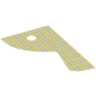 Curtain, Left, Blue Checked Print