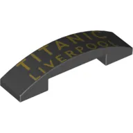 Brick Curved 4 x 1 Double with Yellow 'TITANIC LIVERPOOL' print