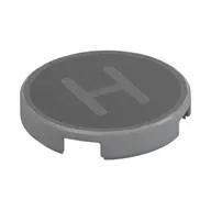 Tile Round 2 x 2 with Bottom Stud Holder with 'H' on Black Background Print