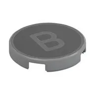 Tile Round 2 x 2 with Bottom Stud Holder with 'B' on Black Background Print