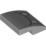 Brick Curved 2 x 2 x 2/3 with Black Mouth, White Eyes print