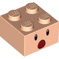 Brick 2 x 2 with Face, Surprised Open Mouth print