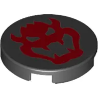 Tile Round 2 x 2 with Red Bowser Skull print