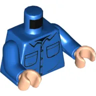 Torso Shirt, Pockets, Print, Blue Arms, Light Nougat Hands