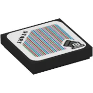 Tile 2 x 2 with 'Start', Cannon, and Barcode Print (Sticker)