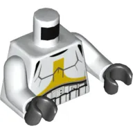 Torso Armor, Stormtrooper with Bright Light Orange Markings Print, White Arms, Black Hands