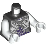 Torso Armor, White Bones, Dark Purple and Lavender Stomach Print, White Arms and Hands