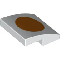 Brick Curved 2 x 2 x 2/3 with Orange Dot Print