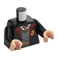 Torso Robes with Dark Red Collar, Open over Sweater with Gryffindor Crest Print, Black Arms, Light Nougat Hands