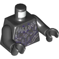 Torso Armor with Dark Purple and Lavender Plates, Tooth Necklace Print, Black Arms and Hands