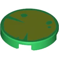 Tile Round 2 x 2 with Leaf / Water Lily print