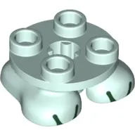 Feet, 2 x 2 x 2/3 with 4 Studs on Top and Dark Green Toes Print