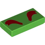 Tile 1 x 2 with Dark Red Eyebrows print