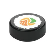Tile Round 1 x 1 with Sushi print