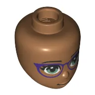 Minidoll Head Dark Purple Glasses, Green Eyes print