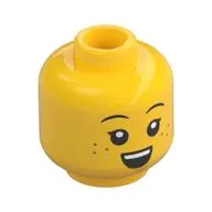 Minifig Head Girl, Eyelashes, Freckles, Open Mouth and Eyes / Closed Mouth and Eyes Print