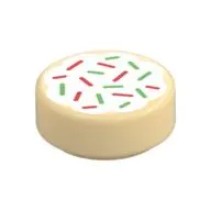 Tile Round 1 x 1 with Christmas Cookie print
