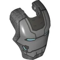 Headwear Accessory Visor Top Hinge, Rounded, with Blue Eyes Print (Iron Man)
