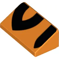 Brick Sloped 30° 1 x 2 x 2/3 with Black Tiger Stripes Print