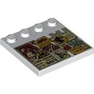 Plate Special 4 x 4 with Studs on One Edge with Bulletin Board print