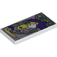 Tile 2 x 4 with Abstract Art (Galidor) print
