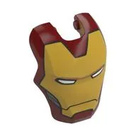 Headwear Accessory Visor Top Hinge, Rounded, with Gold Armor Print (Iron Man)