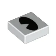 Tile 1 x 1 with Black Oval/Eye print