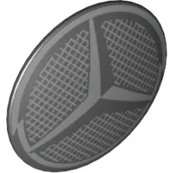 Shield Round Bowed with Silver Mesh and Mercedes Logo print