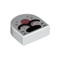 Tile 1 x 1 Half Circle with Animal Snout, Coral Tongue print