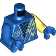 Torso Robe, Bright Light Decorations, Dark Blue Shirt print, Blue Arms and Hands