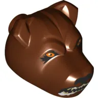 Animal Body Part, Dog Head with Orange Eyes and Fangs Print (Fluffy)