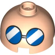 Brick Round 2 x 2 Dome Top, Hollow Stud with Blue Glasses print