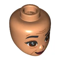 Minidoll Head, Reddish Brown Eyes, Black Eyebrows, Wrinkles print