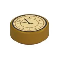 Tile Round 1 x 1 with Clock/Watch print