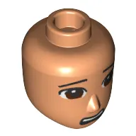 Minidoll Head Male Dark Brown Eyes, Open Mouth Scared print