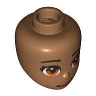 Minidoll Head Dark Orange Eyes, Smile print