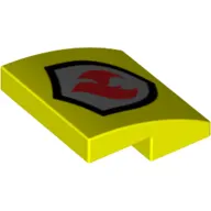 Brick Curved 2 x 2 x 2/3 with Fire Logo Print