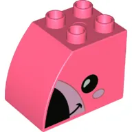 Duplo Brick 2 x 3 x 2 with Curved Top, Flamingo Face Print