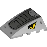 Brick Wedged, Curved 4 x 4 No Top Studs with Dark Bluish Grey Grate, Yellow Eyes print